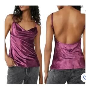 NWT ~ Free People ~ All Night Velvet Tunic Camisole in Fig Jam Sz M~